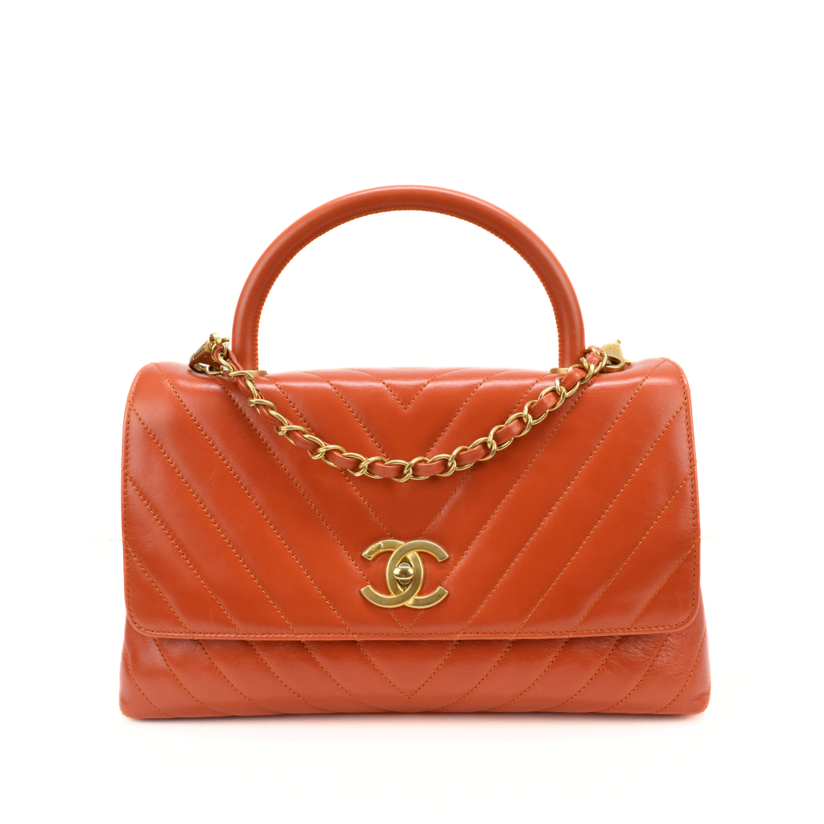 Chanel Coco Handbag Orange