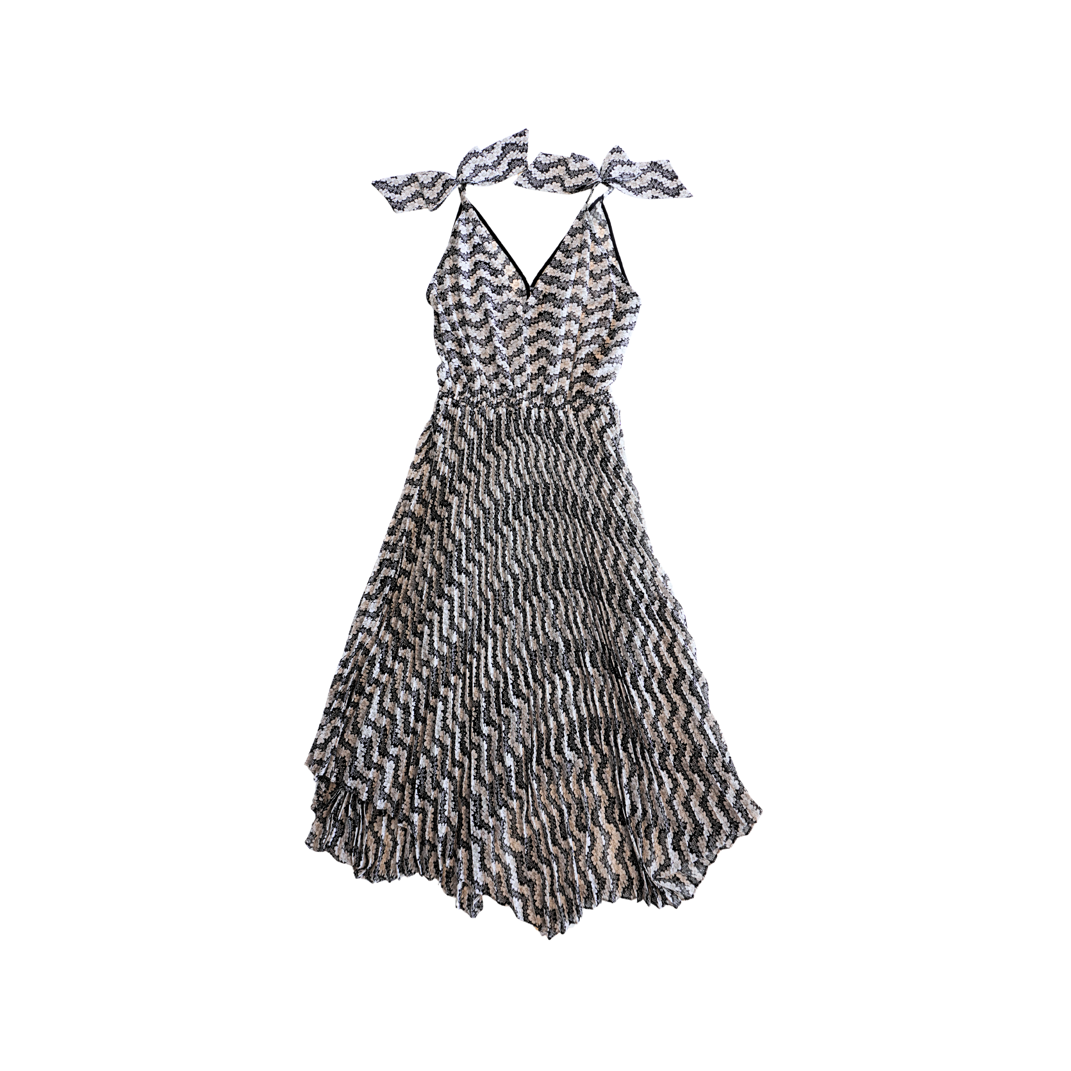 the kooples pleated dress Black asymmetrical pleated maxi dress Women