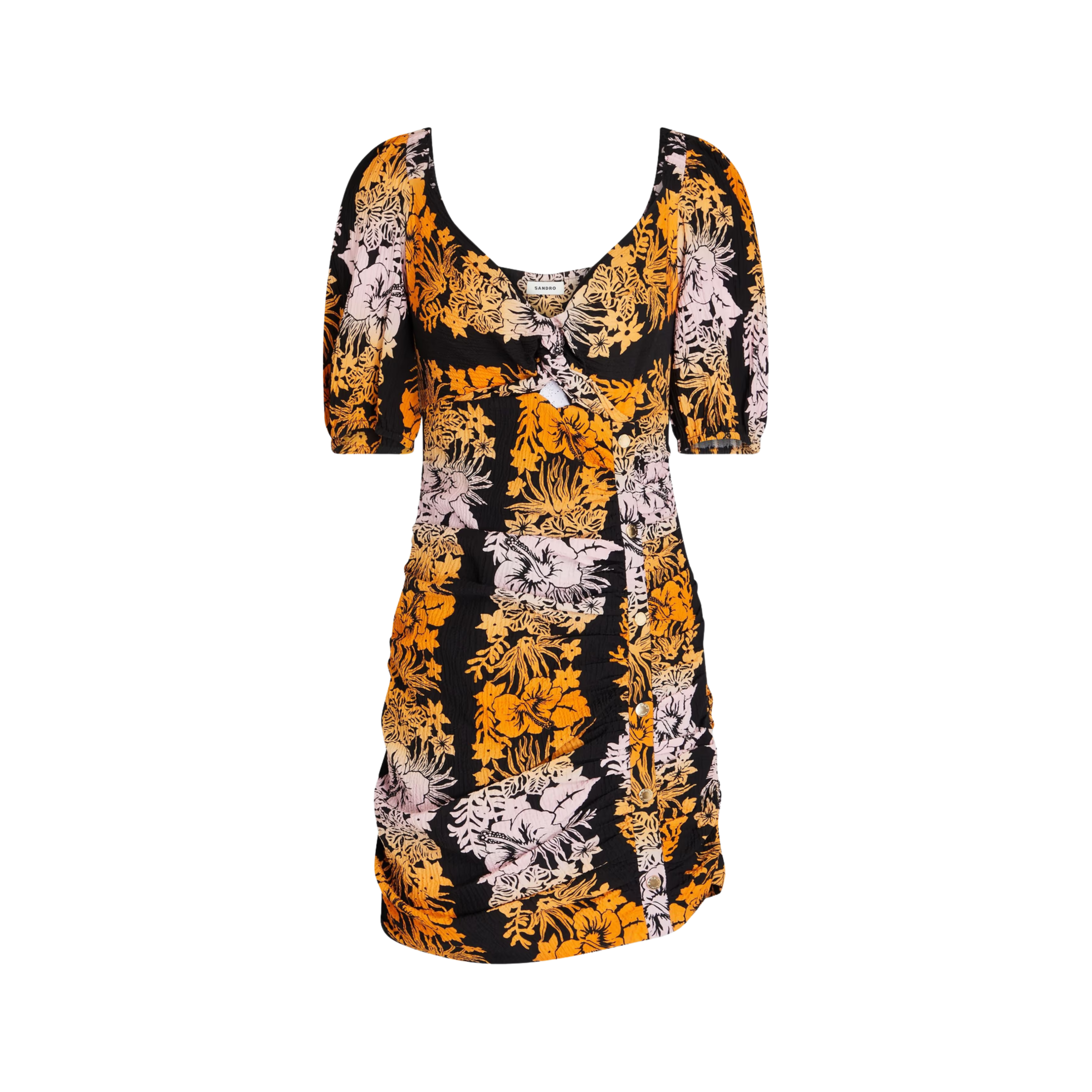 sandro ruched dress Sandro Ruched Mini Dress