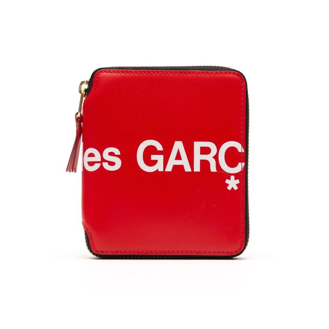 Brand New With Box CDG deals COMME DES GARCONS SA3100HL Huge Logo Wallet Red Zipper