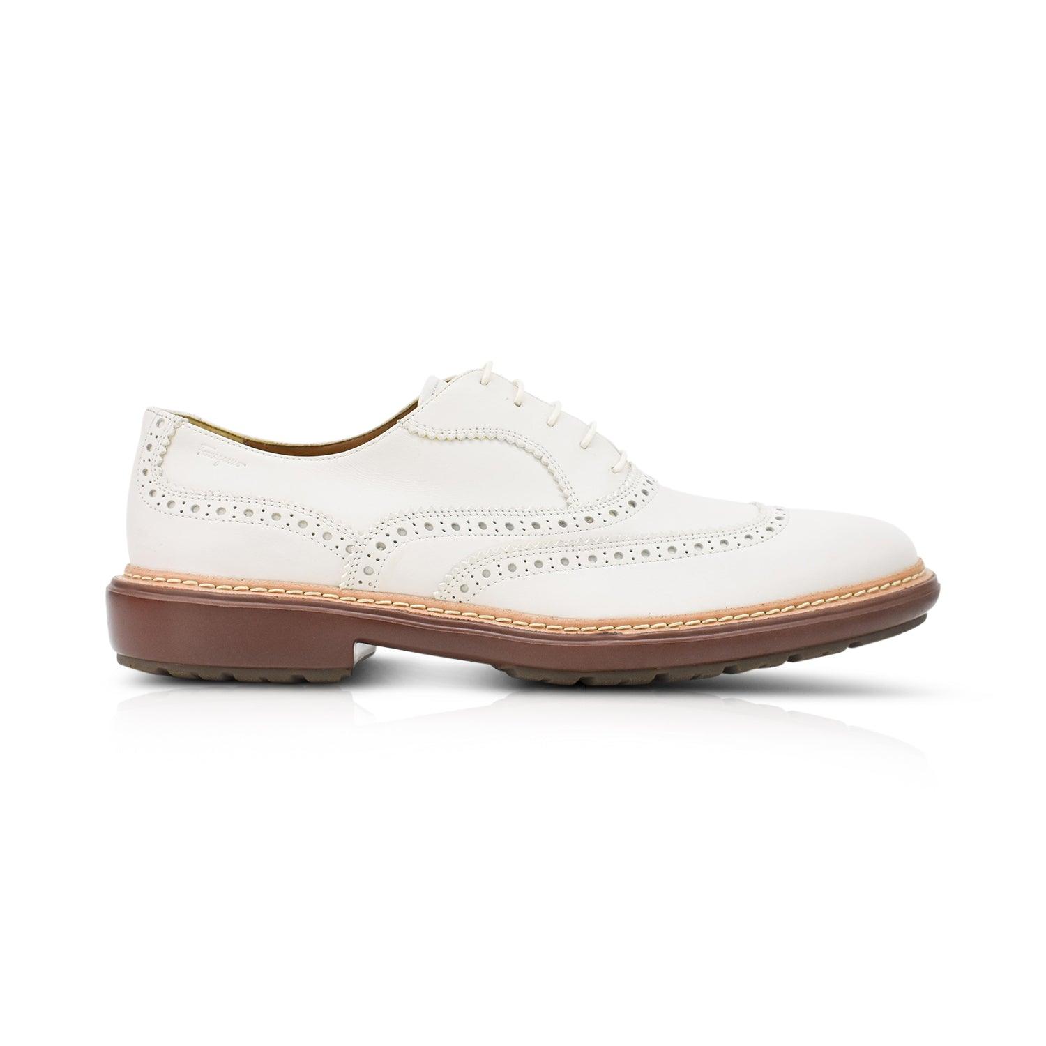 White ferragamo mens shoes Clearance