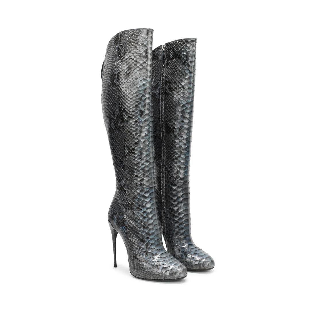 Gucci 'Kim' Python Boots - Women's 38.5 - Fashionably Yours