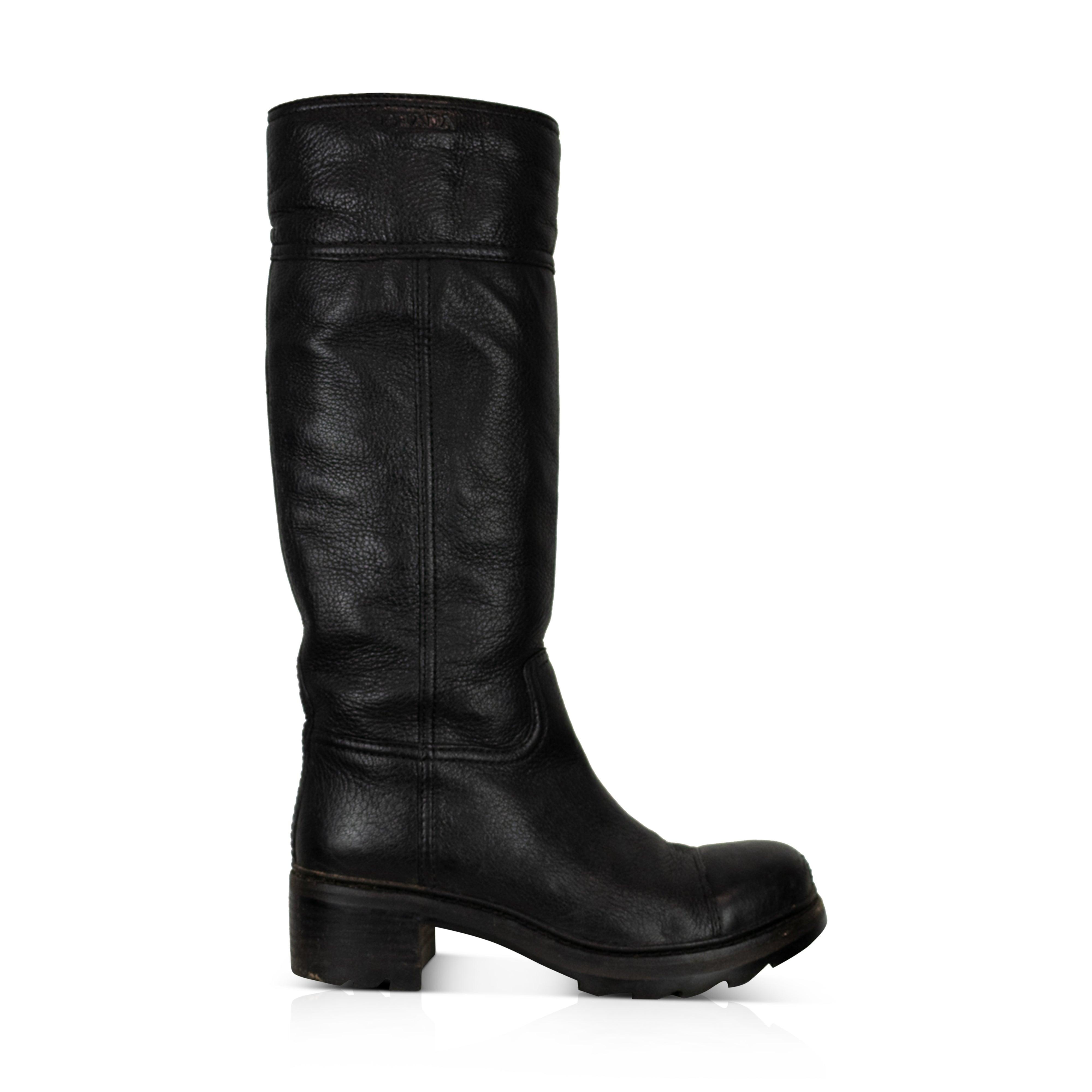 Prada women's hot sale boots black