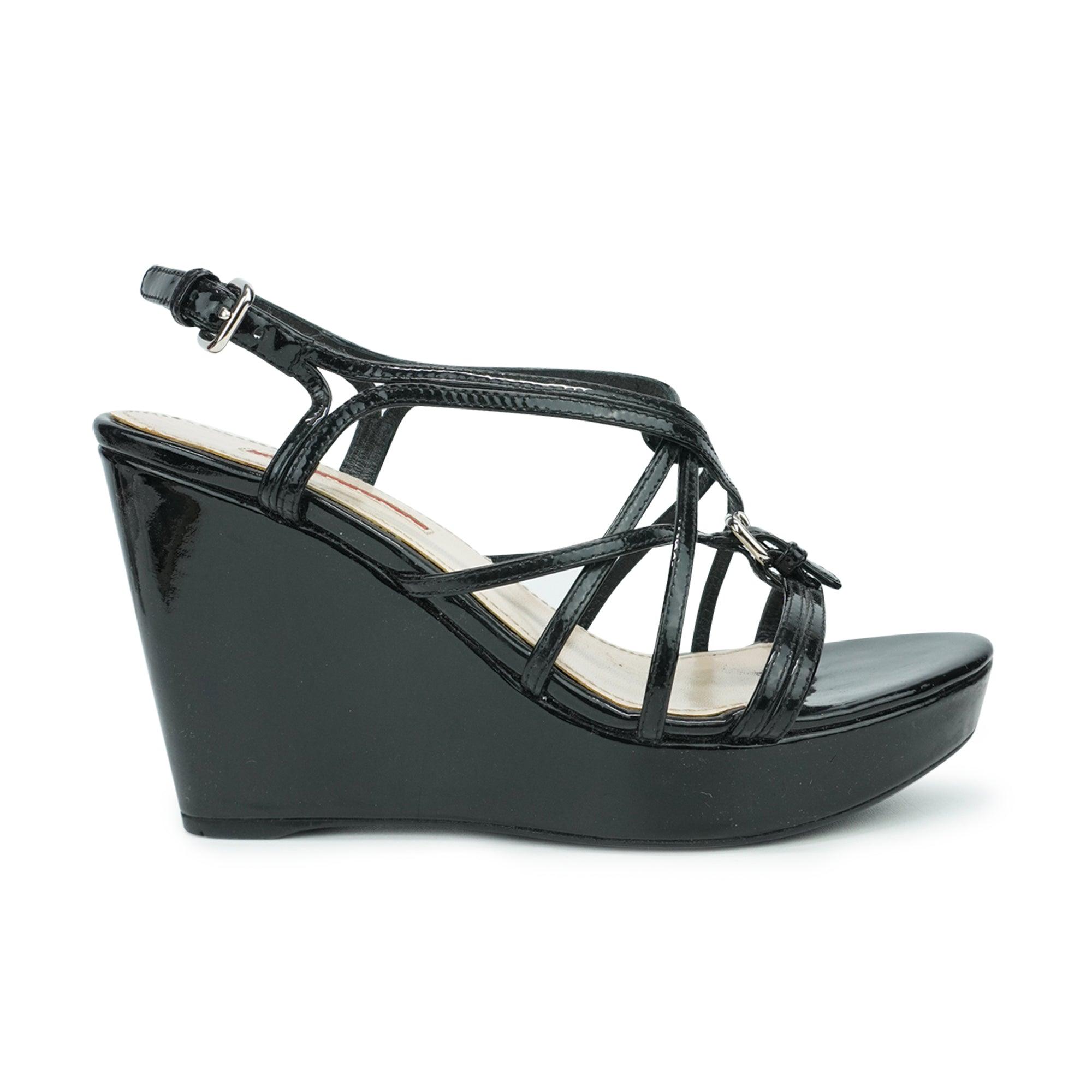 Prada Patent Leather Slingback Sandals Wedge Heels store