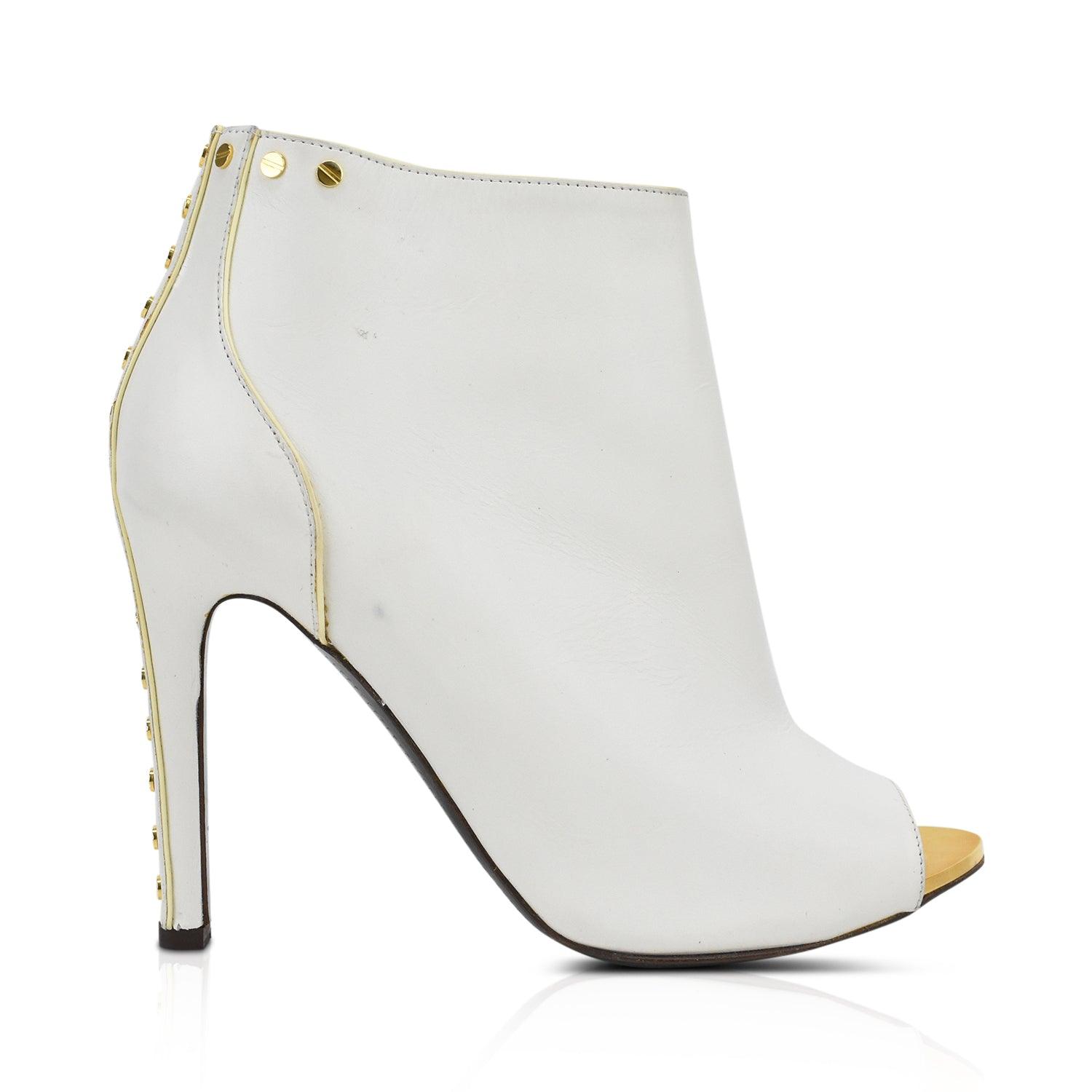 Peep toe white on sale booties