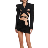 Mugler Ruched Resin Cutout Mini Skirt - Women's 36