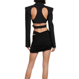 Mugler Ruched Resin Cutout Mini Skirt - Women's 36