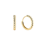 Mejuri 'Beaded Huggie' 14K White Gold Hoops