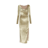 Helmut Lang 'Draped Velvet' Midi Dress - Women's XS