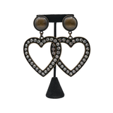 Alessandra Rich Crystal Heart Earrings