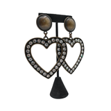 Alessandra Rich Crystal Heart Earrings