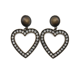 Alessandra Rich Crystal Heart Earrings