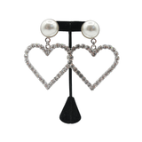 Alessandra Rich Crystal Heart Earrings