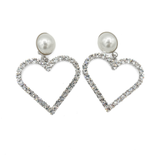 Alessandra Rich Crystal Heart Earrings