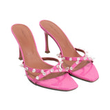 Amina Muaddi Crystal Sandals - Women's 38