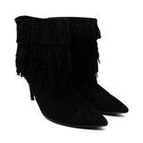 Aquazzura Fringe Suede Ankle Boots - 41