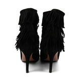 Aquazzura Fringe Suede Ankle Boots - 41