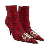 Balenciaga 'BB Knife' Plaid Boots - Women's 39