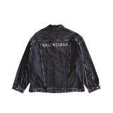 Balenciaga Rhinestone Logo Denim Jacket - Men's 3