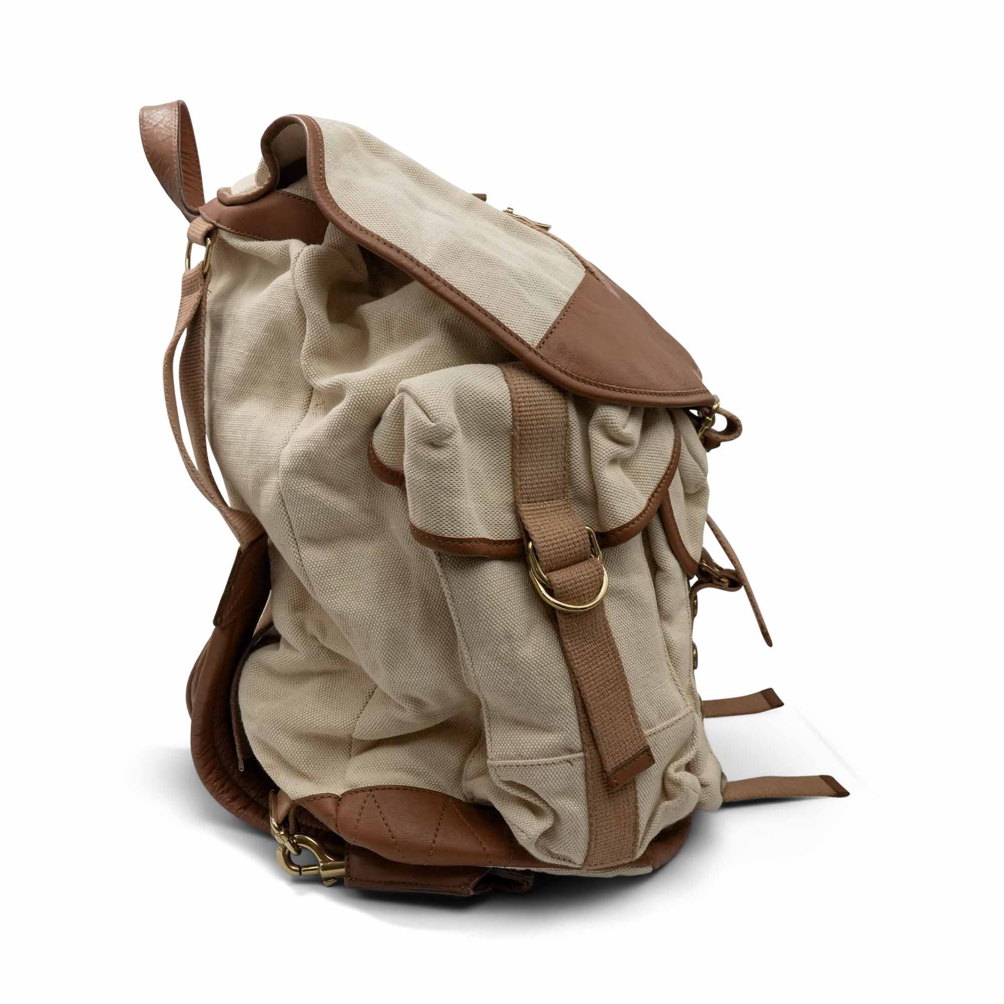 balmain leather and canvas backpack Balmain 'SS 2016' Canvas Backpack
