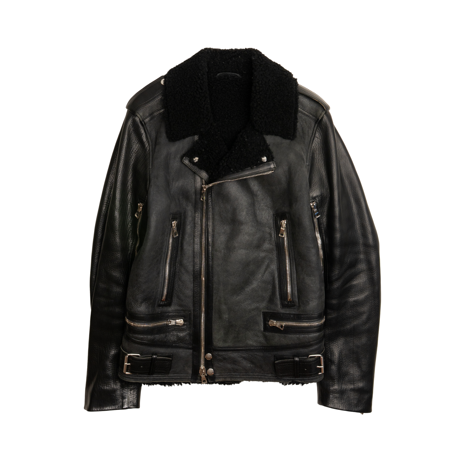 Balmain Shearling Leather Jacket - Men's 48 – Fashionably Yours