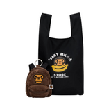 A Bathing Ape 'Baby Milo' Packable Bag and Keychain Set