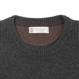 Brunello Cucinelli Grey Cashmere Pullover - Men's 54