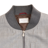 Brunello Cucinelli 'Mixed Media' Bomber Jacket - Men's 50