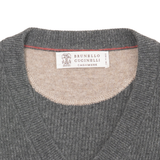 Brunello Cucinelli Colour Block V-Neck Sweater - Men's 54
