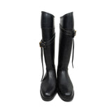 Burberry Tall Leather Rain Boots - Women's 38