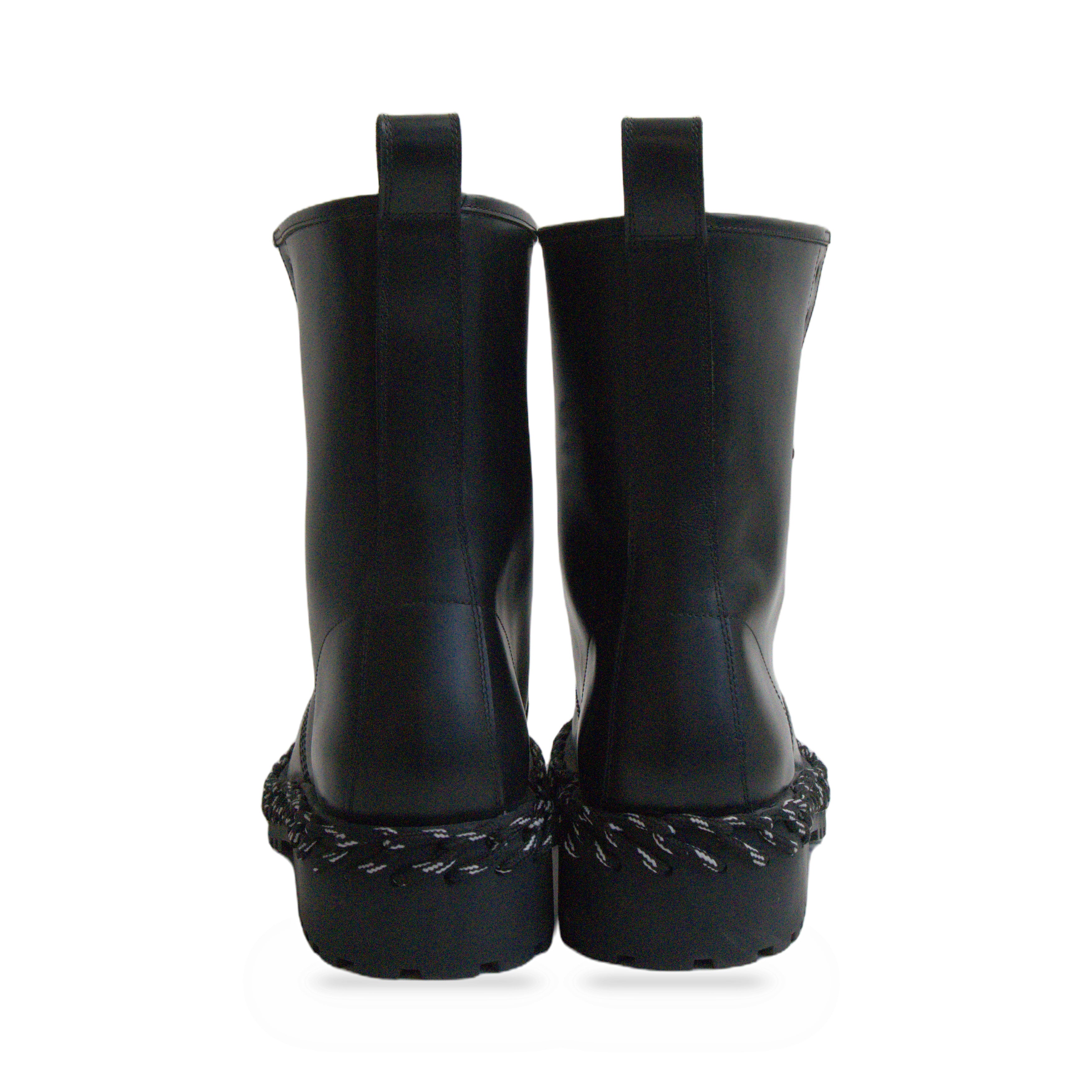Balenciaga Black Chain Trim Combat Boots back