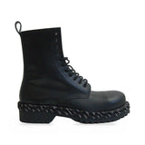 Balenciaga Black Chain Trim Combat Boots side alternate