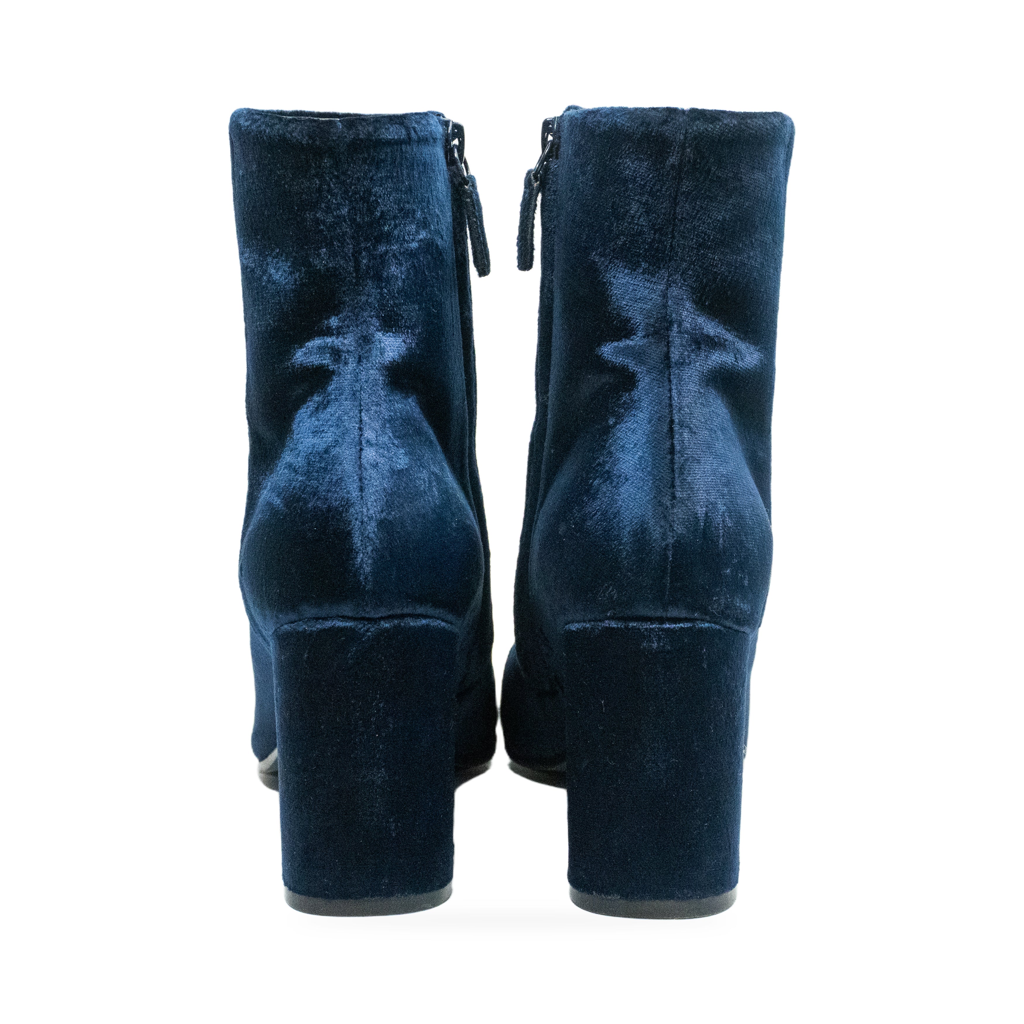 Balenciaga Blue Velvet Ankle Boots back