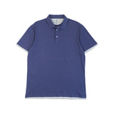 Brunello Cucinelli Indigo Contrast-Trim Polo – Men's XXL
