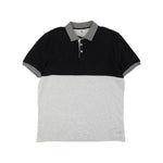 Brunello Cucinelli Black Grey Colour Block Polo Shirt Front