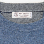 Brunello Cucinelli Blue Crew Neck Sweater Label Detail