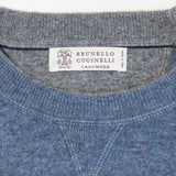 Brunello Cucinelli Blue Crew Neck Sweater Label Detail