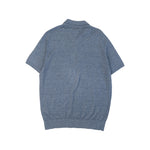 Brunello Cucinelli Blue Short Sleeve Knit Polo Back