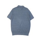 Brunello Cucinelli Blue Short Sleeve Knit Polo Back