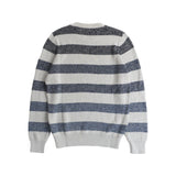 Cream Navy Striped Knit Sweater Back