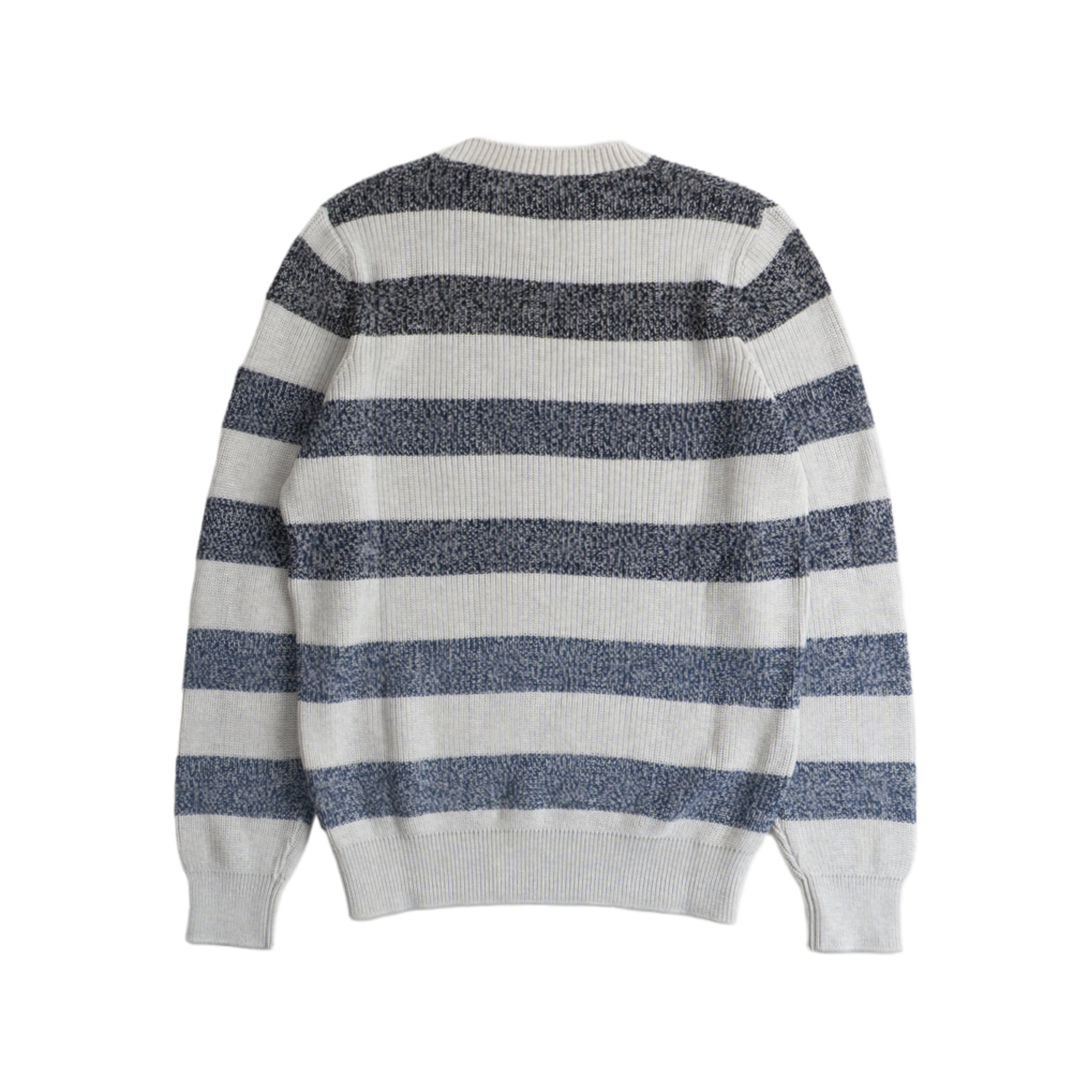 Cream Navy Striped Knit Sweater Back