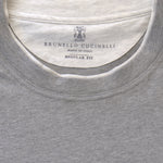 Brunello Cucinelli Grey Contrast Collar T-Shirt Label Detail