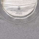 Brunello Cucinelli Grey Contrast Collar T-Shirt Label Detail