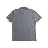Grey Red Trim Polo Shirt Back