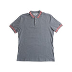 Grey Red Trim Polo Shirt Front