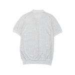 Brunello Cucinelli Light Grey Striped Knit Polo Back