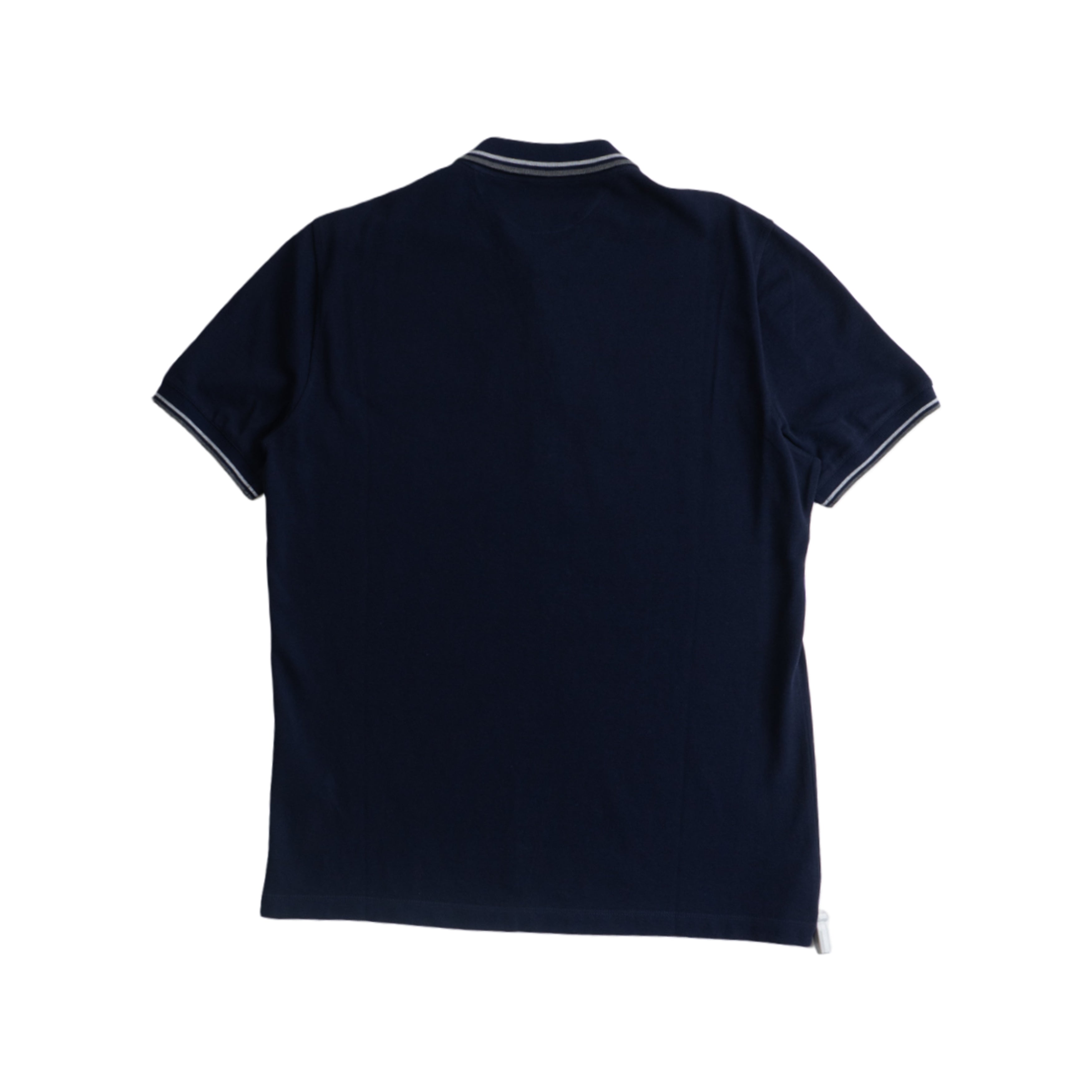 Brunello Cucinelli navy contrast trim polo back