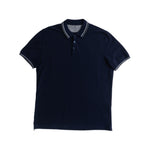 Navy Contrast Trim Polo Shirt Front