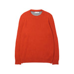Brunello Cucinelli Orange Ribbed Crew Neck Sweater Front