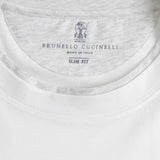 White Crew Neck T-Shirt Label Detail